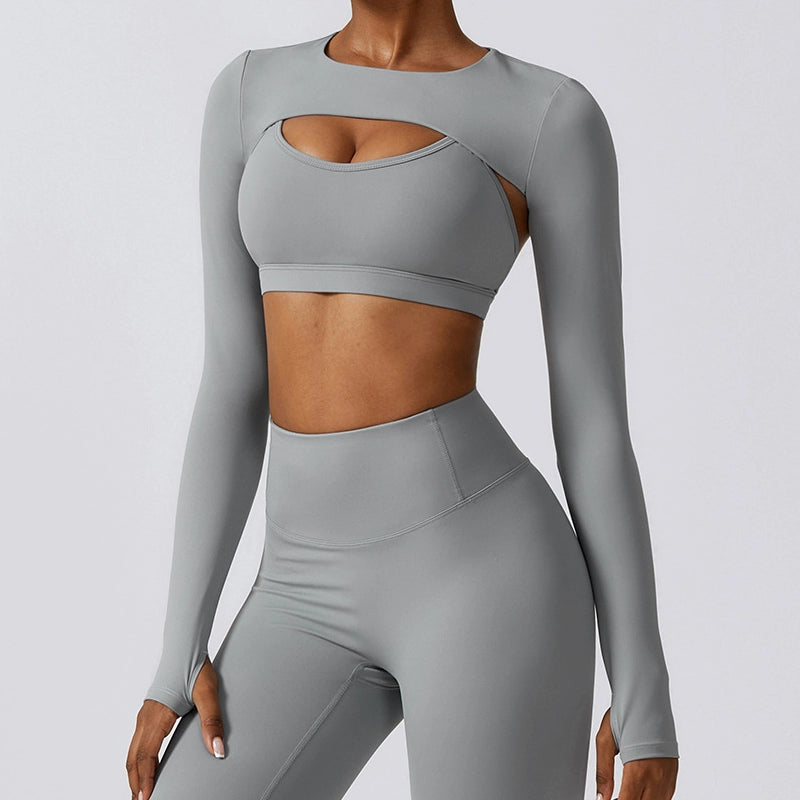 2023 Outdoor Sports Waistcoat Long sleeve Shawl Yoga Clothes Nude Feel Workout Clothes Top Running Sports Cover up Women